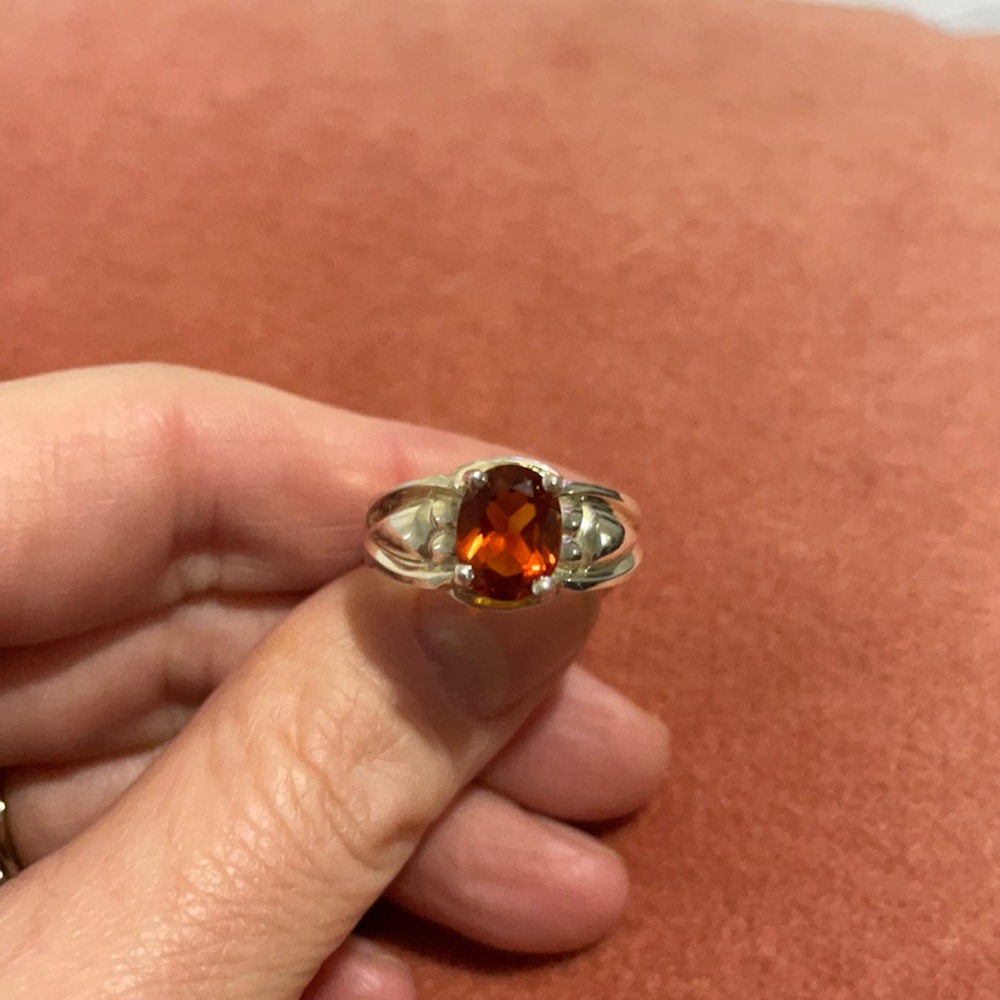 Vintage sterling silver and citrine ring